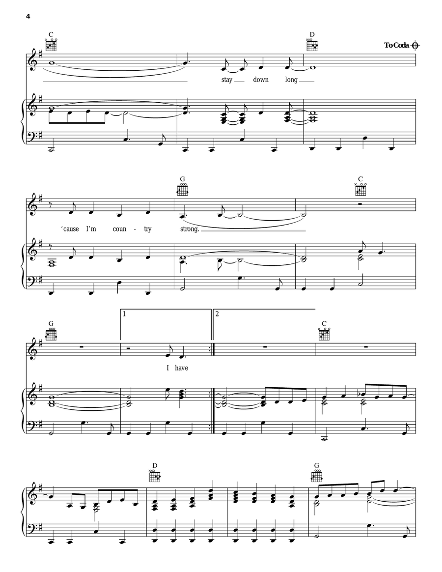 Country Strong Country Strong Piano, Vocal, Guitar scores gallery preview page 4