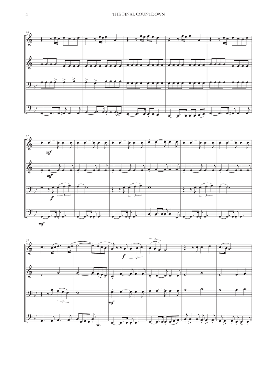 Final Countdown Brass Ensemble scores gallery preview page 6