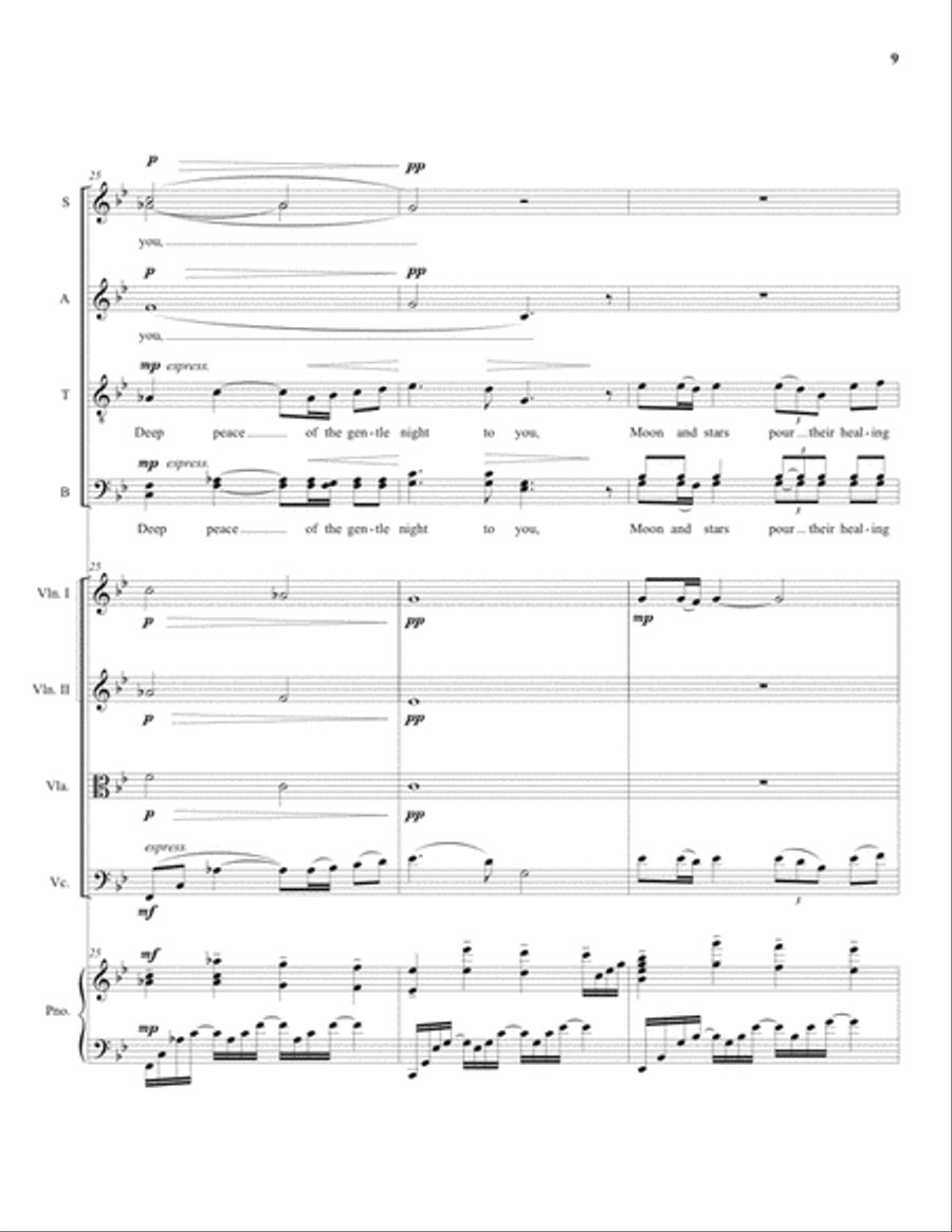 Deep Peace - Full Score and Parts Cello scores gallery preview page 10