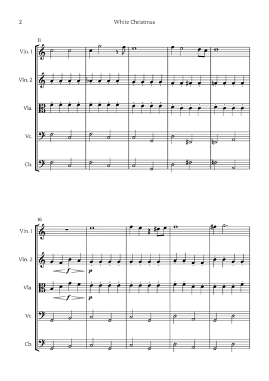 White Christmas String Quintet scores gallery preview page 2
