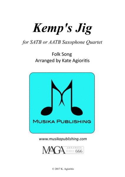 Kemp's Jig - for Saxophone Quartet image number null