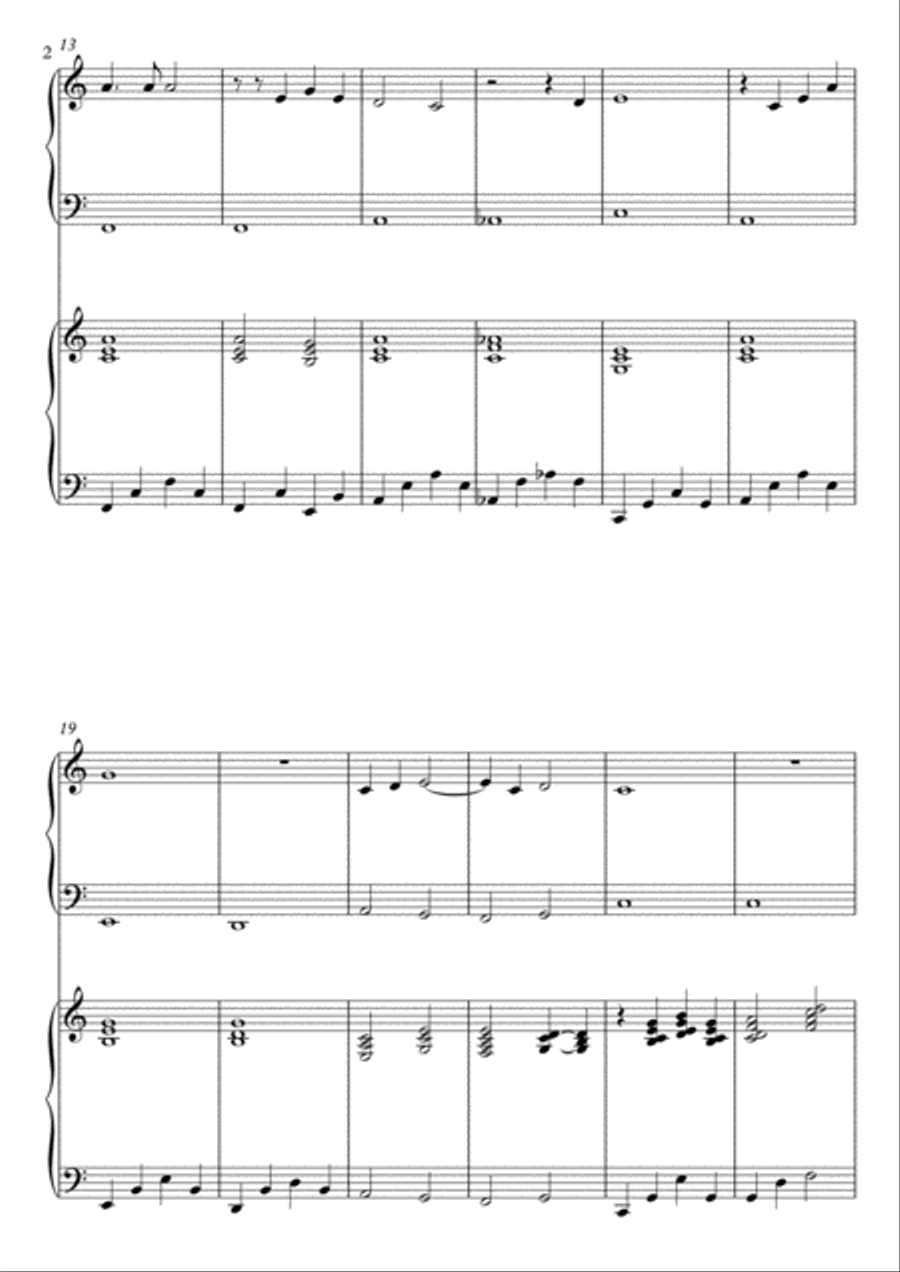 Shenandoah - Beginner keyboard - intermediate piano - 4 hands Easy Piano scores gallery preview page 2