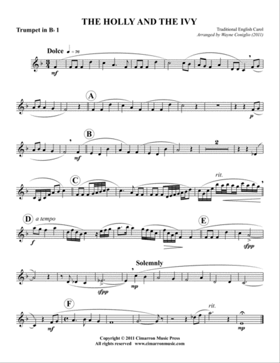 The Holly and the Ivy The Holly and the Ivy Brass Quintet scores gallery preview page 3