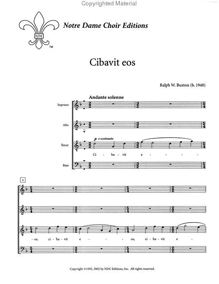 Cibavit eos for SATB Choir