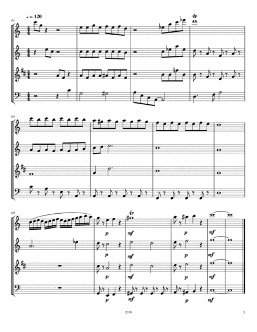 Marjorie's Cats Marjorie's Cats Woodwind Quartet scores gallery preview page 5