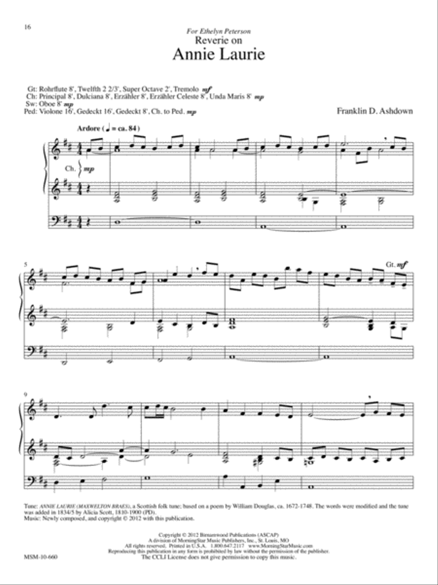 Three Folksong Paraphrases for Organ Organ Solo scores gallery preview page 5