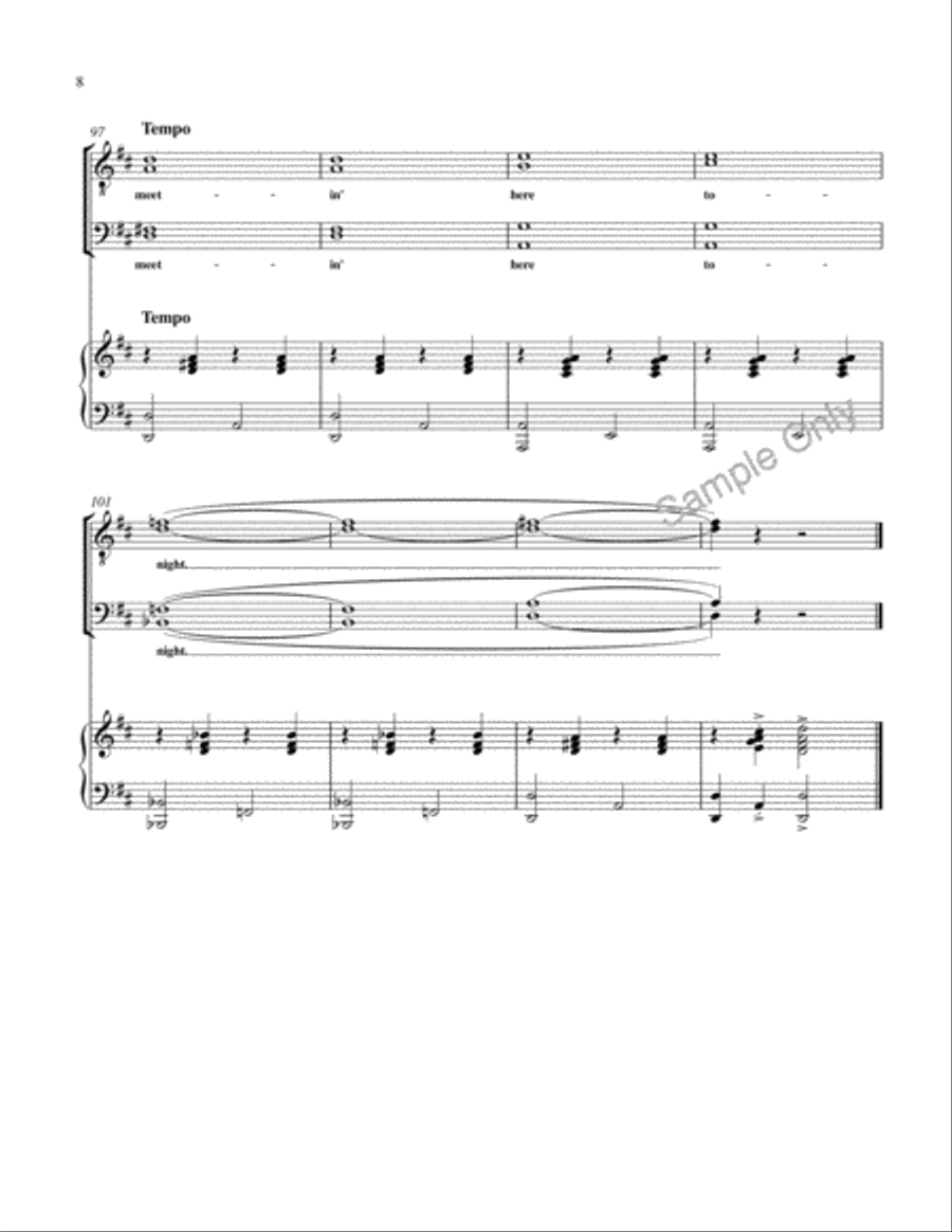 There's A Meeting Here Tonight TTBB scores gallery preview page 8