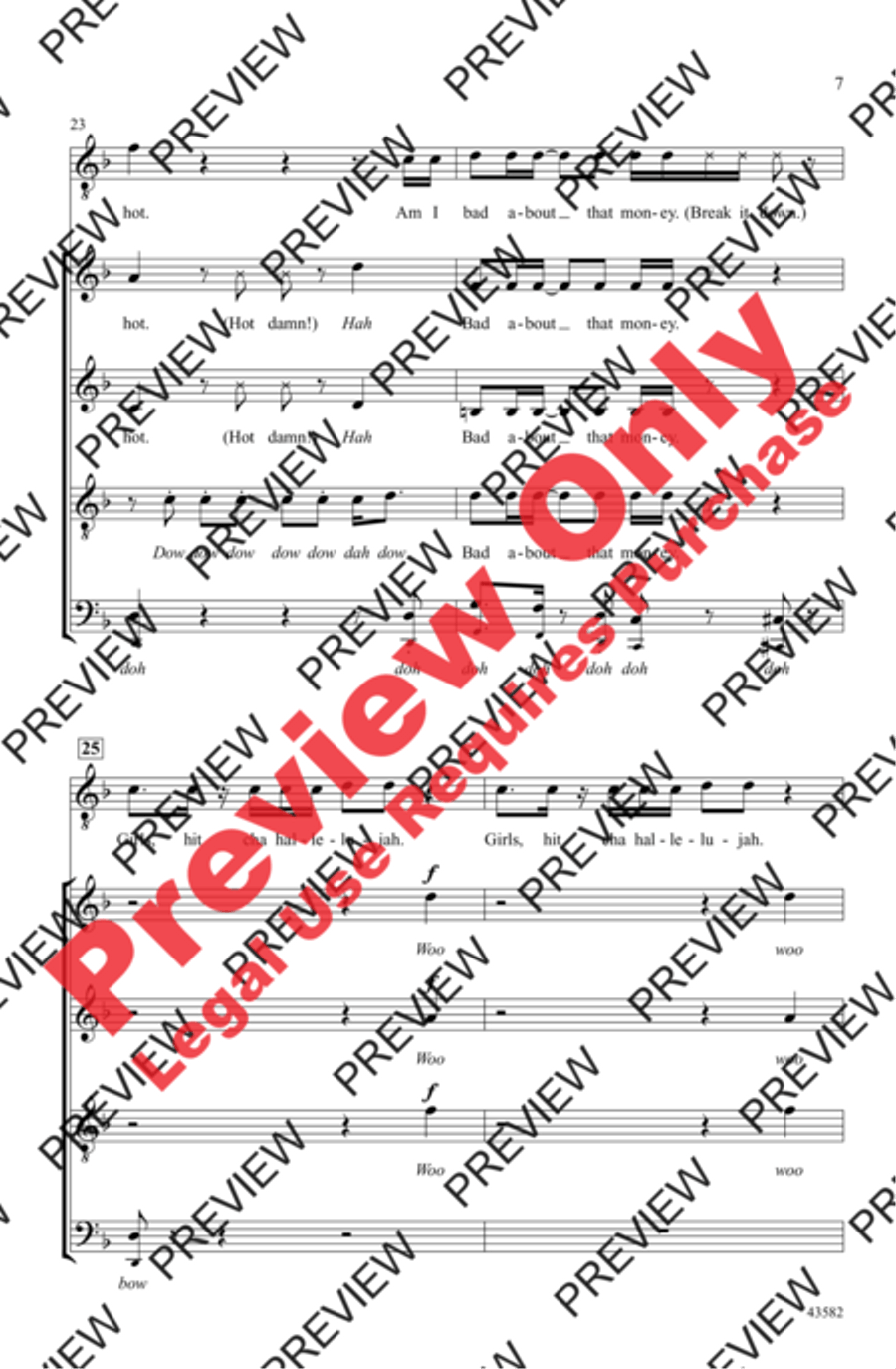 Uptown Funk 4-Part scores gallery preview page 7