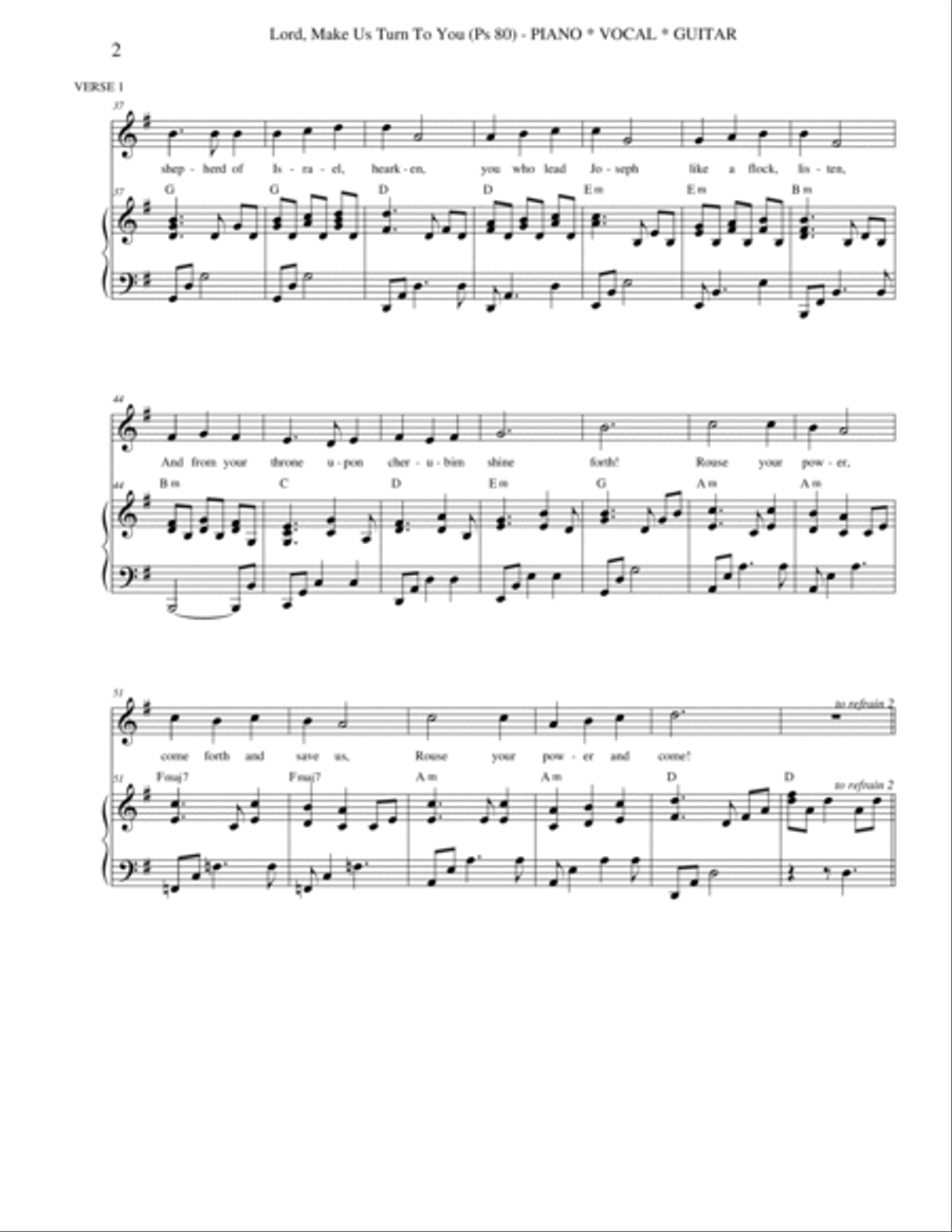 Lord, Make Us Turn to You Piano, Vocal, Guitar scores gallery preview page 2
