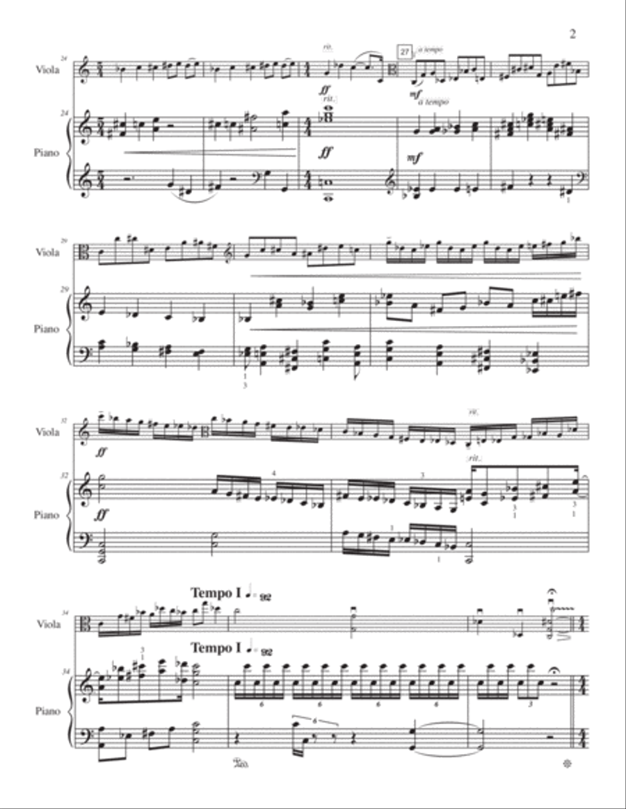 Sonata in a Simple Scale for Viola and Piano Piano scores gallery preview page 5