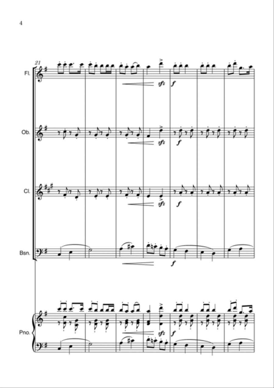 Jingle Bells Woodwind Quartet scores gallery preview page 4