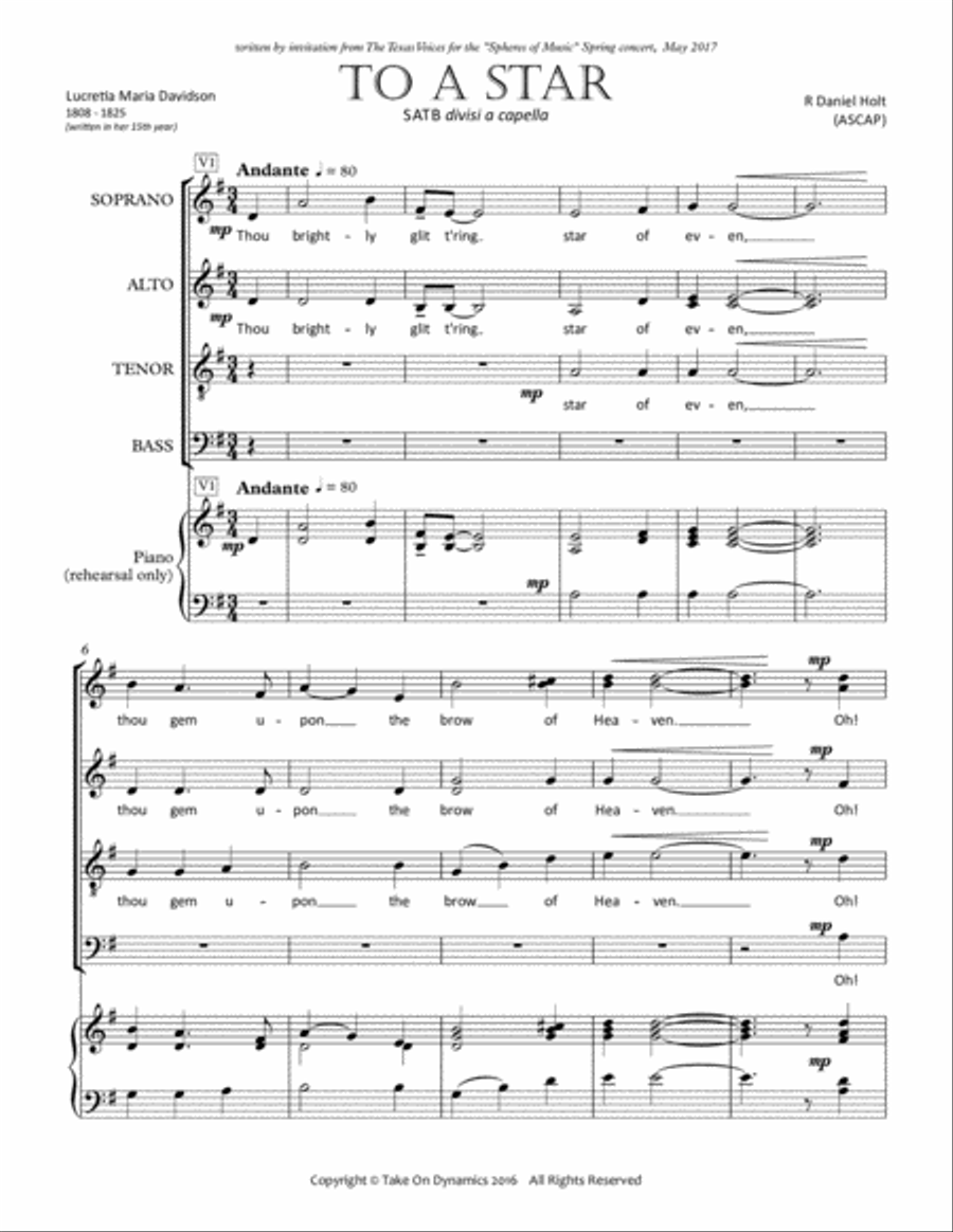 To a Star 4-Part scores gallery preview page 1