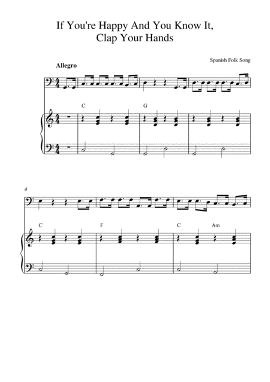 If You're Happy And You Know It, Clap Your Hands (for bassoon solo and piano accompaniment) Bassoon Solo scores gallery preview page 1