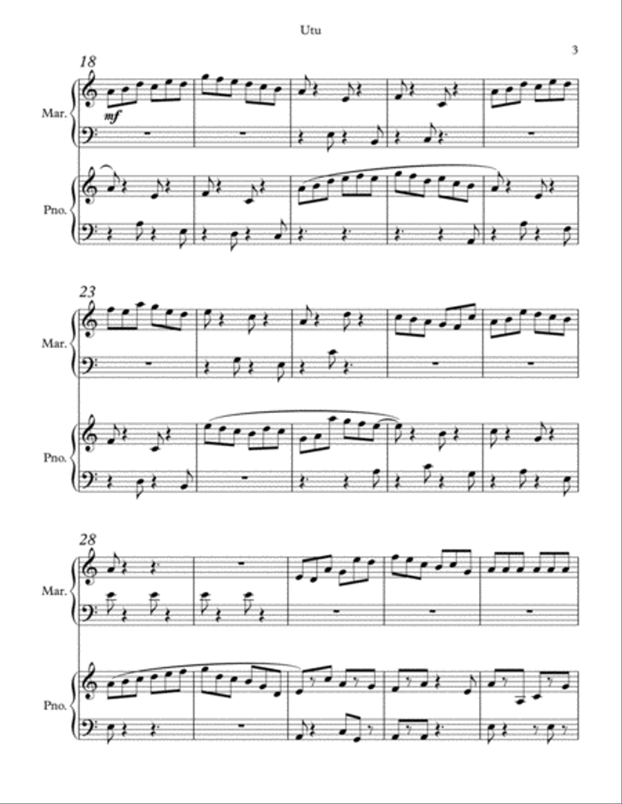 Utu - Dance of Balance and Unity Piano scores gallery preview page 3