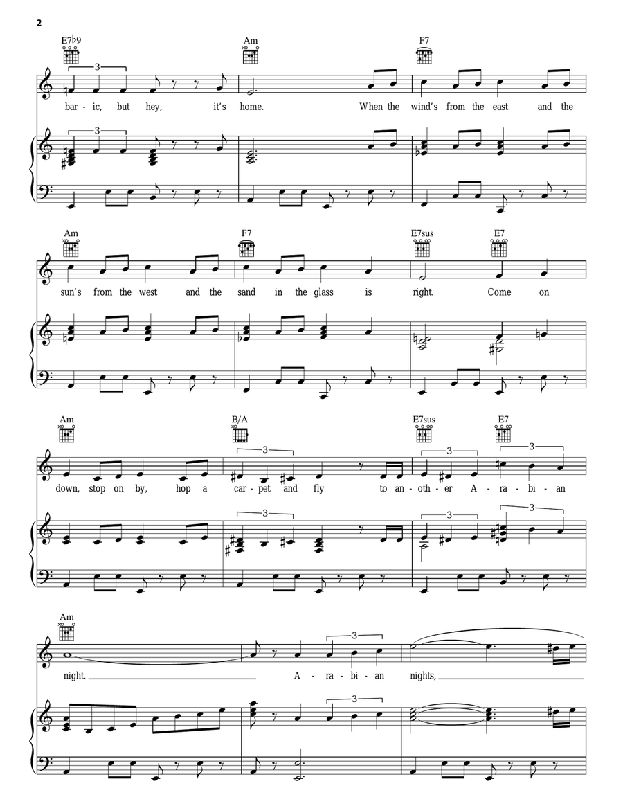 Arabian Nights (from Aladdin) Acoustic Guitar scores gallery preview page 2