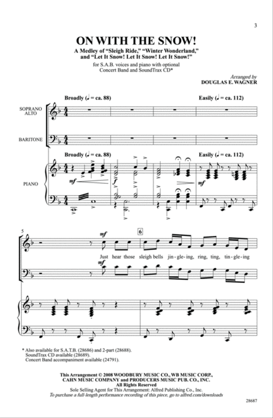 On with the Snow! (A Medley) 3-Part scores gallery preview page 2