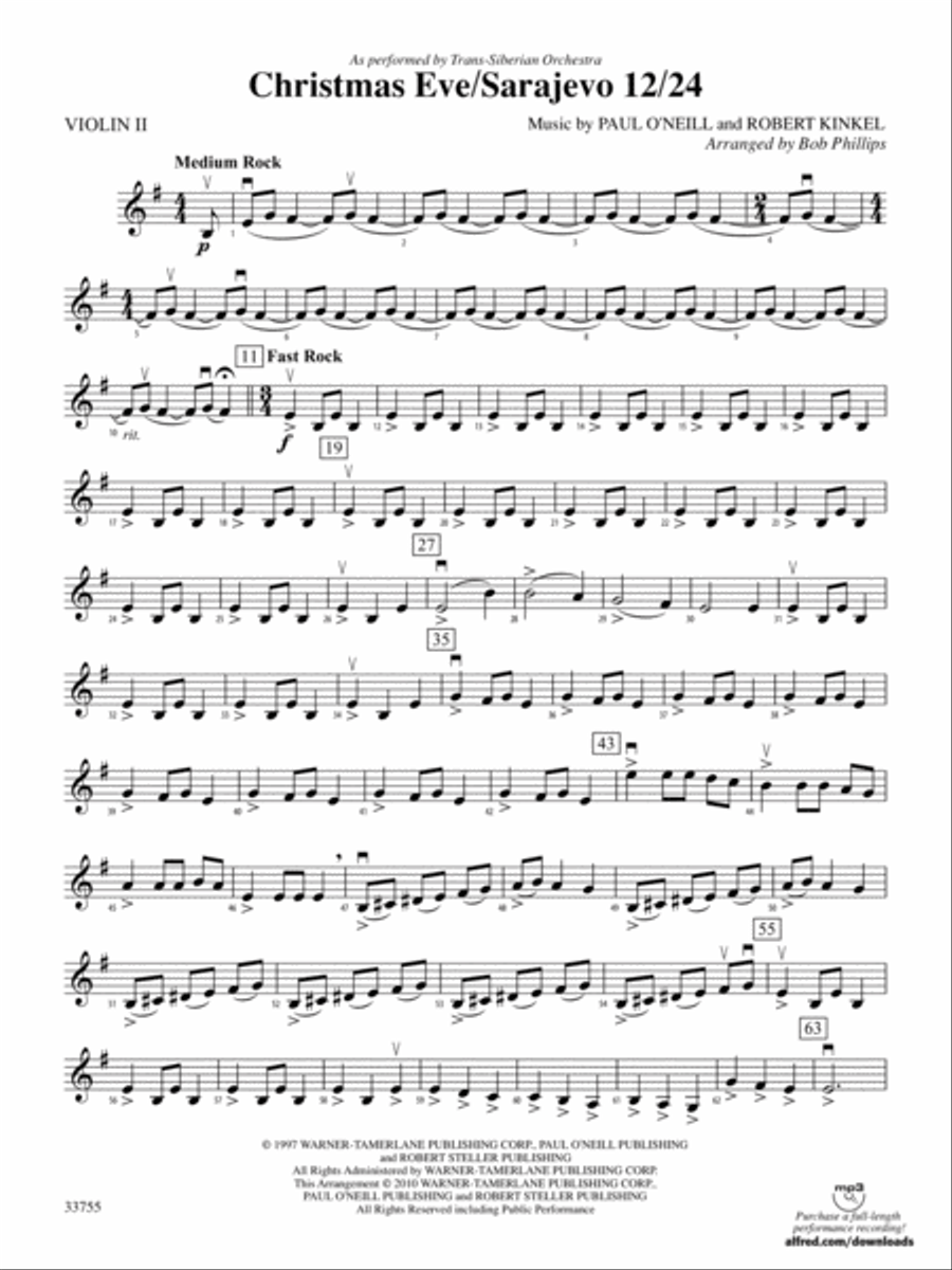 Book cover for Christmas Eve/Sarajevo 12/24: 2nd Violin