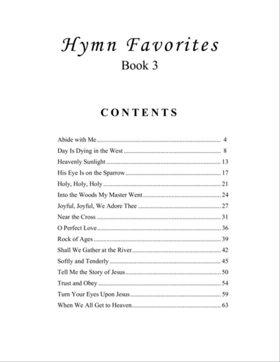 Hymn Favorites, Book 3 - A Collection of Sixteen Piano Solos image number null