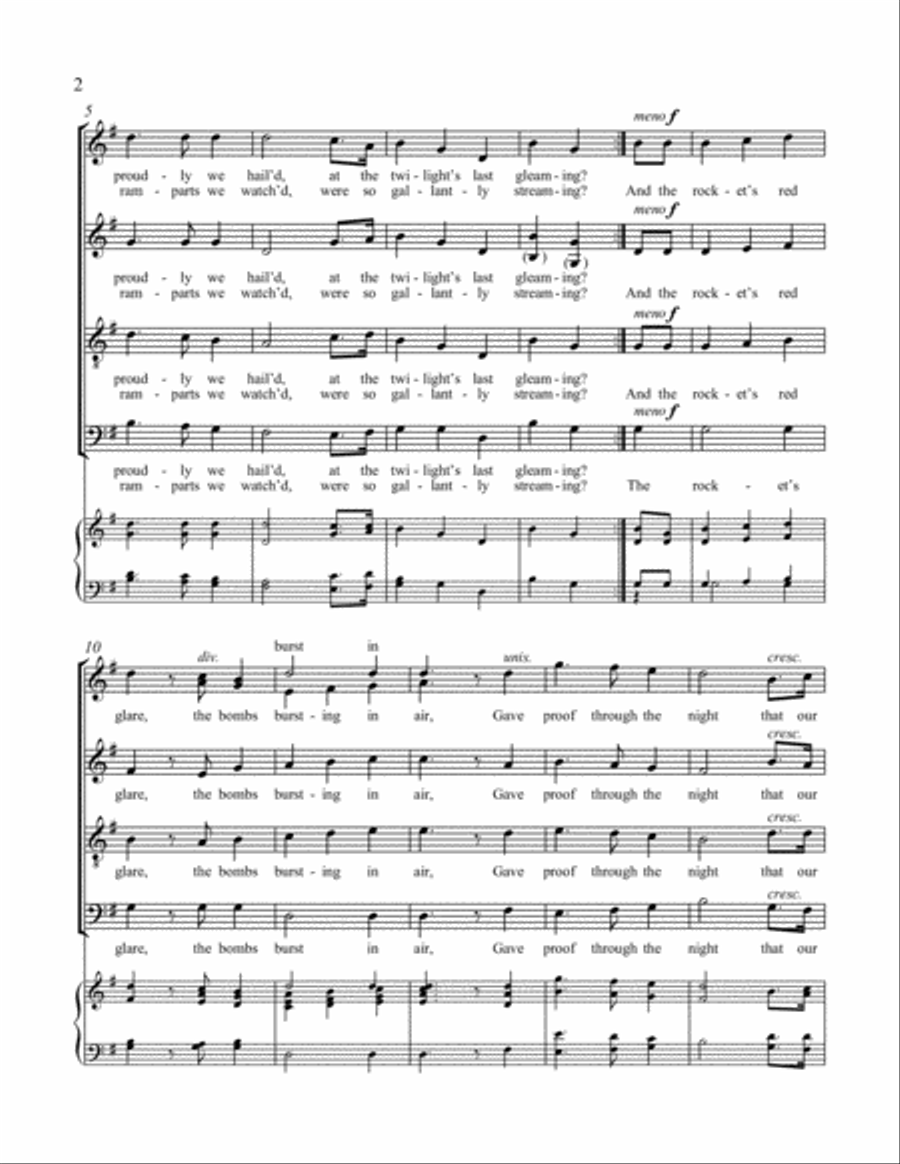 The Star-Spangled Banner 4-Part scores gallery preview page 3