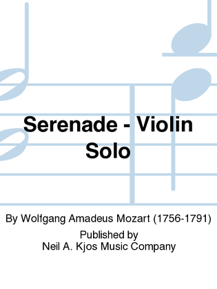 Book cover for Serenade - Violin Solo