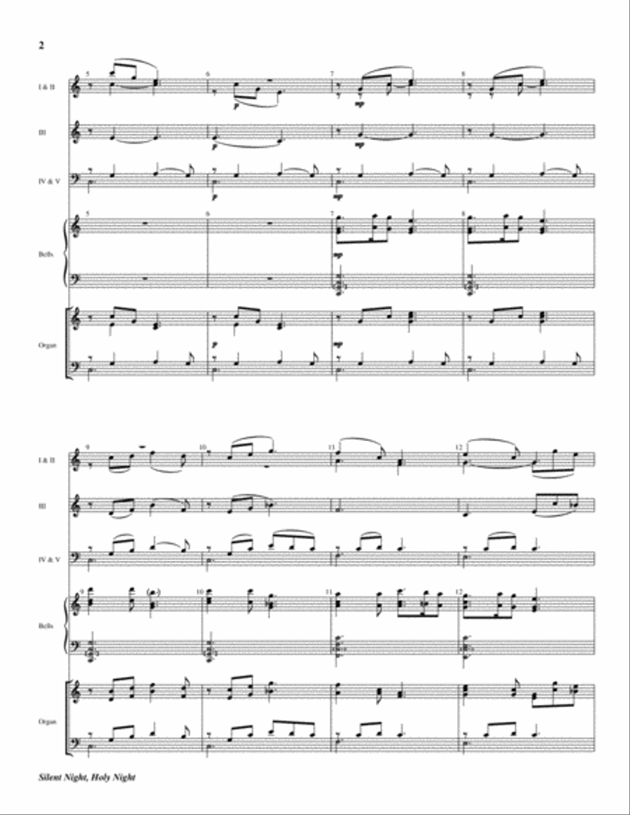 Silent Night, Holy Night Silent Night, Holy Night Handbell Choir scores gallery preview page 3