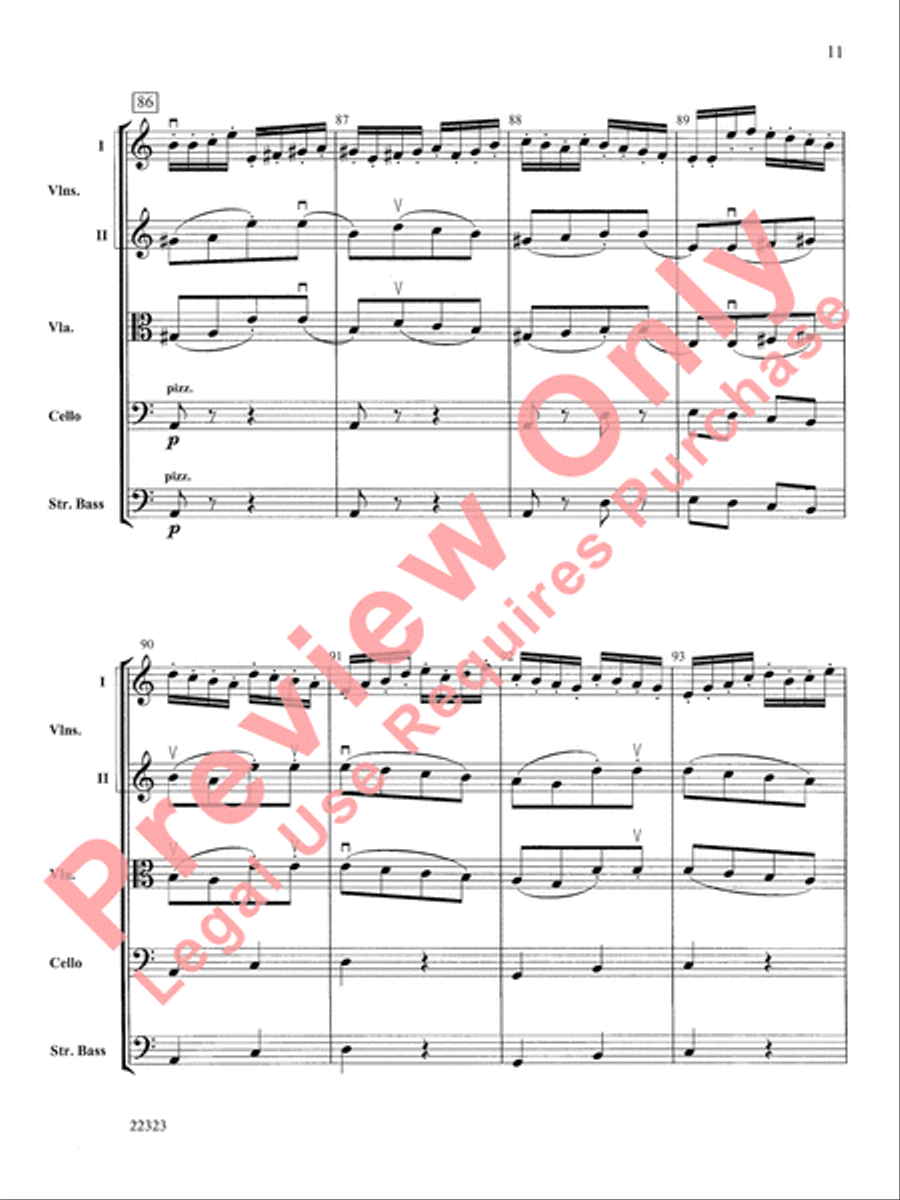 Andantino (from Symphony No. 4) String Orchestra scores gallery preview page 12