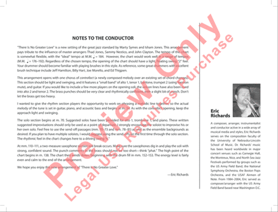 There Is No Greater Love Jazz Ensemble scores gallery preview page 3