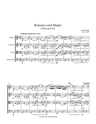 Book cover for Romance and Allegro (string quartet)