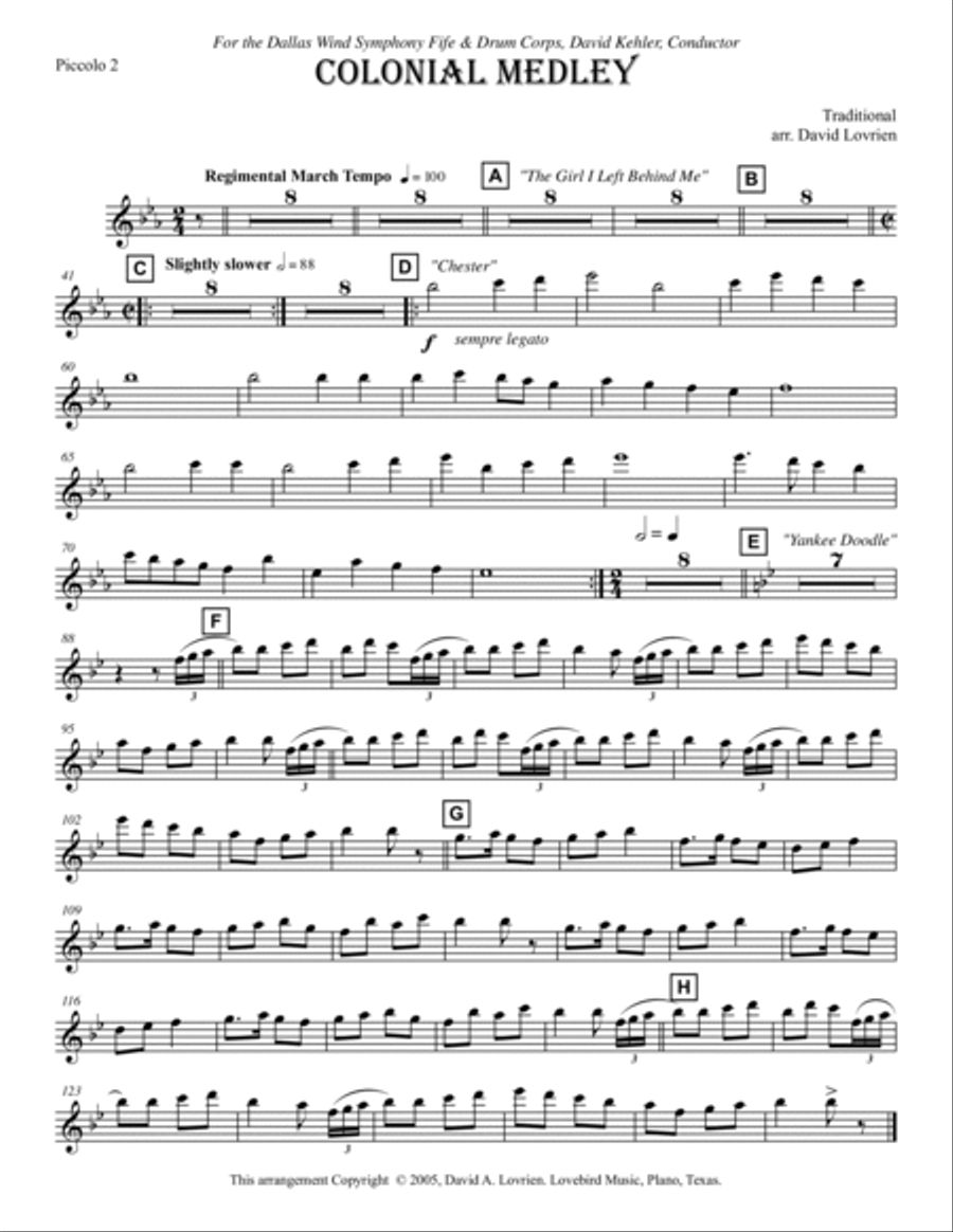 Colonial Fife & Drum Medley Piccolo scores gallery preview page 22