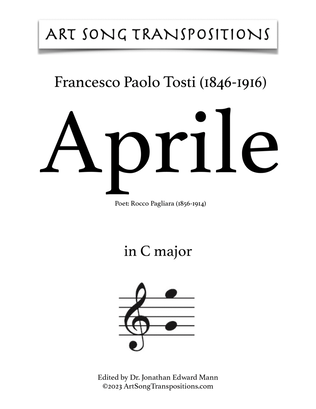 TOSTI: Aprile (transposed to C major)