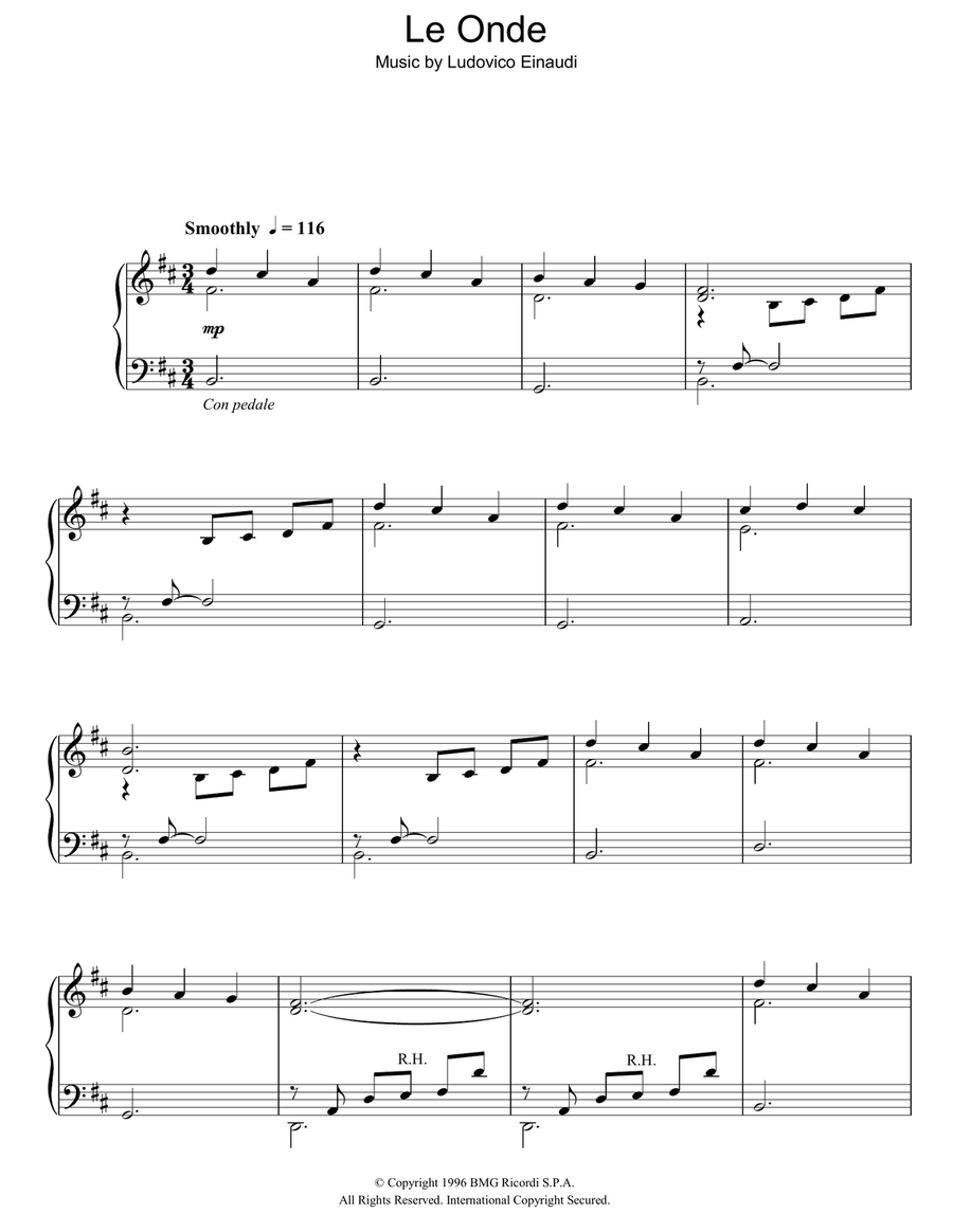 Le Onde Easy Piano scores gallery preview page 1