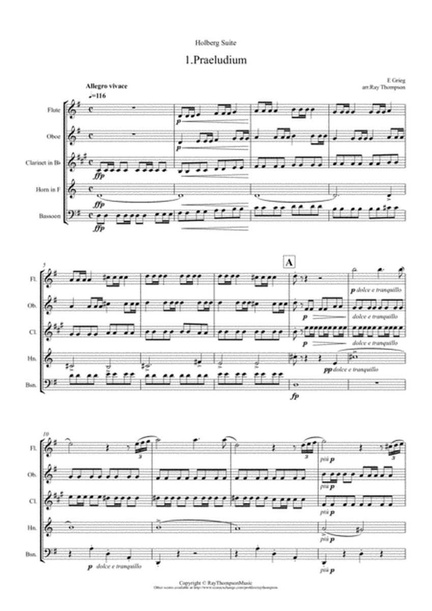 Grieg: Holberg Suite Op.40 - wind quintet image number null