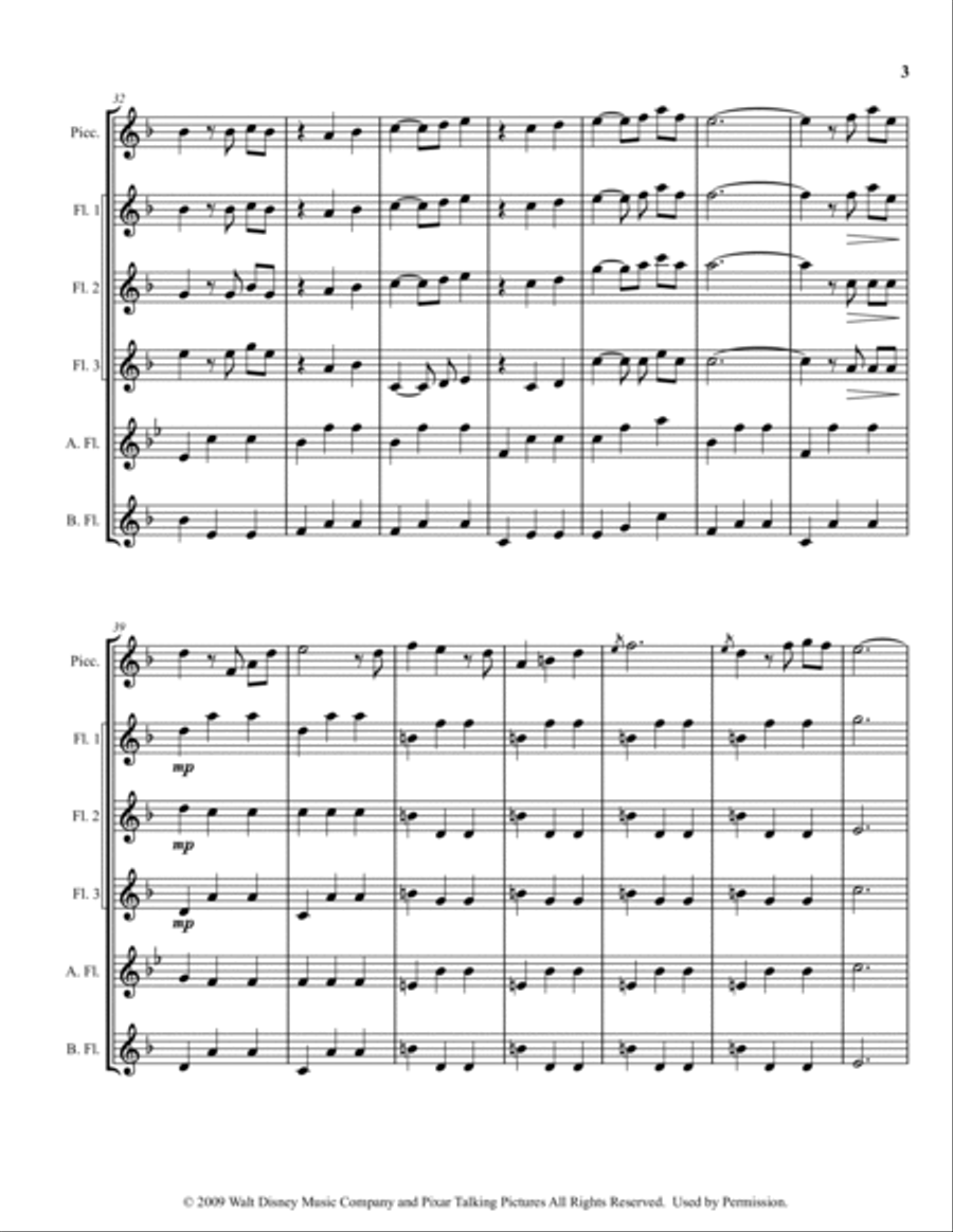 Married Life Married Life Flute Choir scores gallery preview page 3