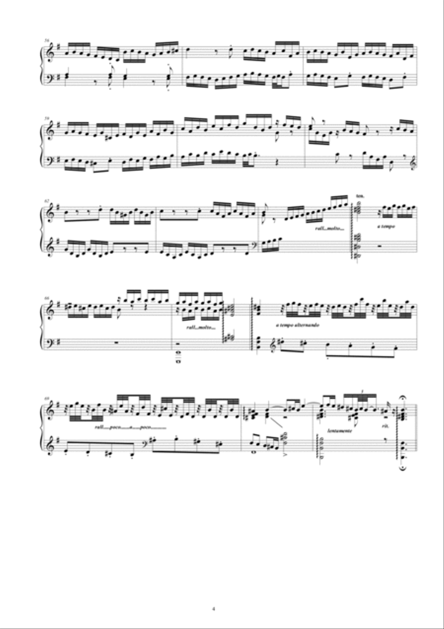Fantasia (Concerto of Bach) in G major BWV 571 for piano Piano Solo scores gallery preview page 4
