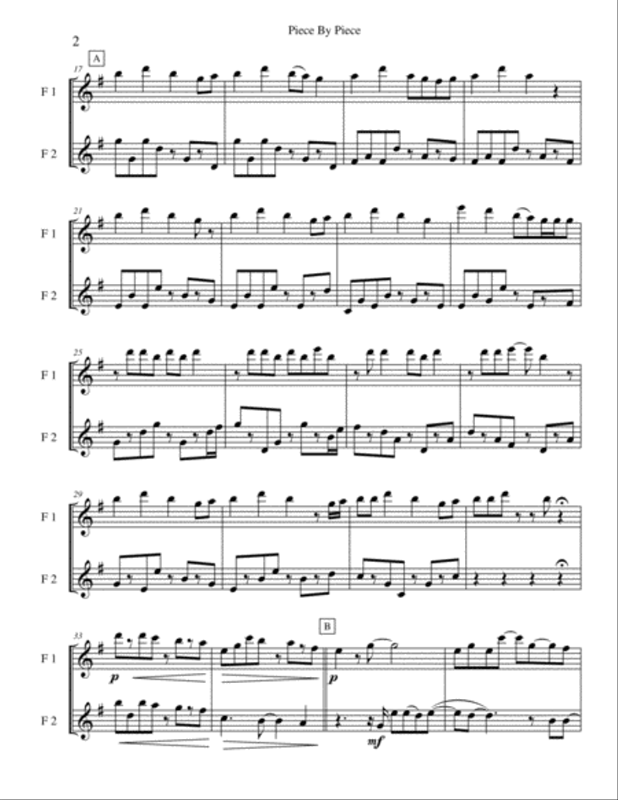 Piece By Piece Flute Duet scores gallery preview page 2