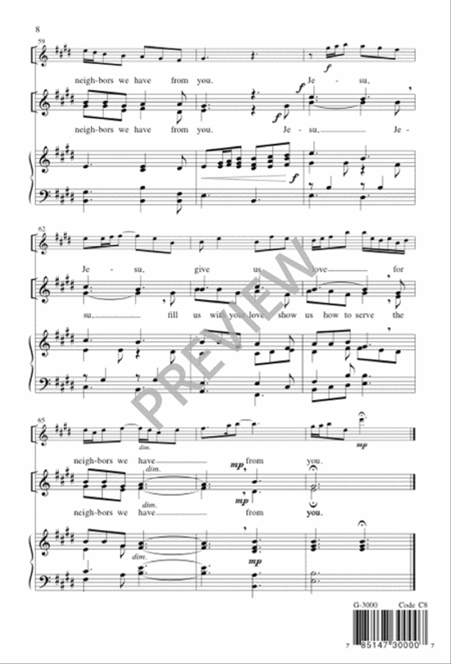 Jesu, Jesu, Fill Us with Your Love 2-Part scores gallery preview page 9