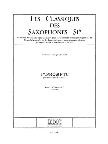 Impromptu (classiques No.117) (saxophone-tenor & Piano)