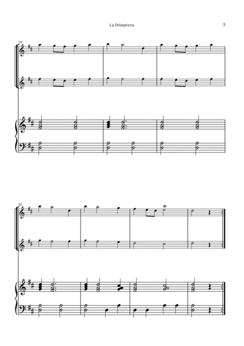 La Primavera (The Spring) by Vivaldi - Violin Duet and Piano image number null