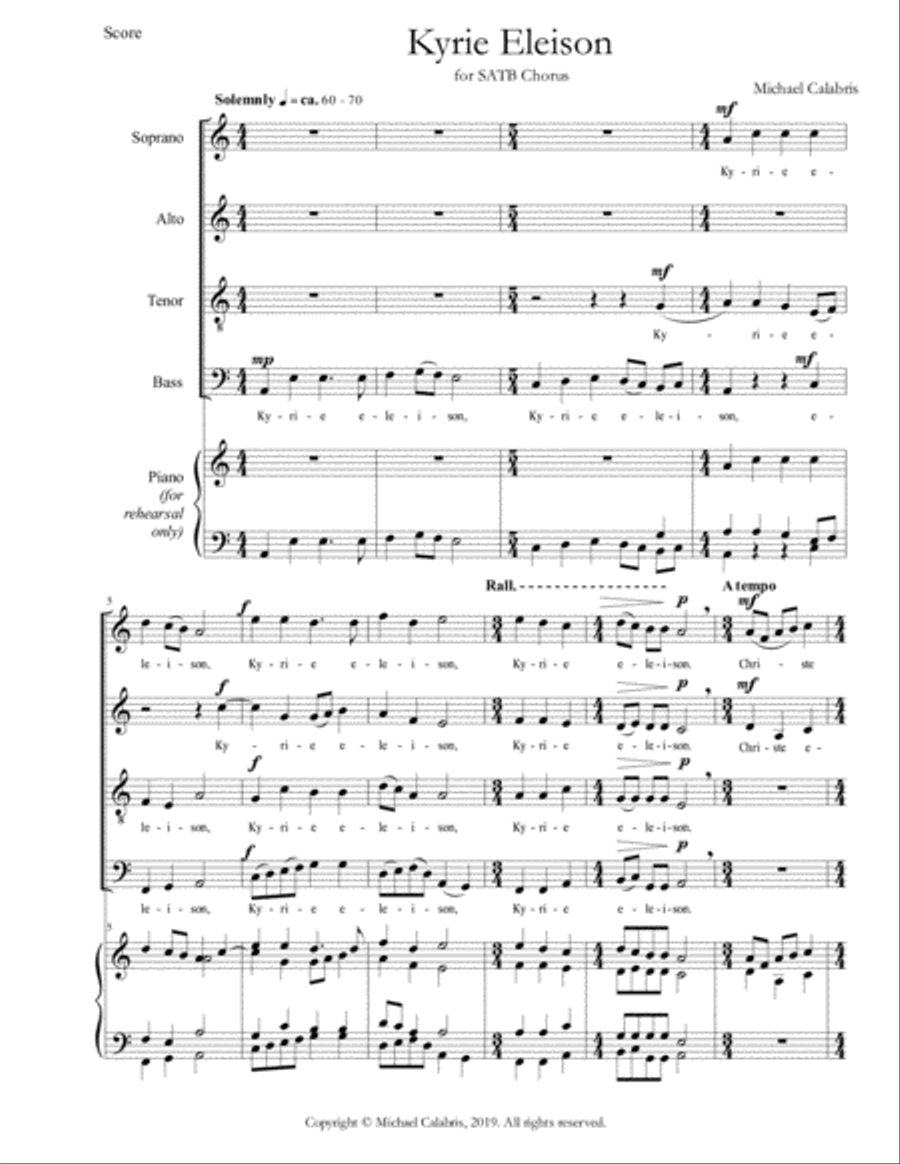 Kyrie Eleison (for SATB Chorus) image number null