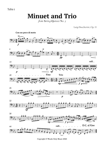 Minuet by Boccherini for Tuba Quartet image number null