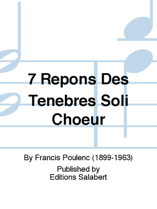 Book cover for 7 Repons Des Tenebres Soli Choeur