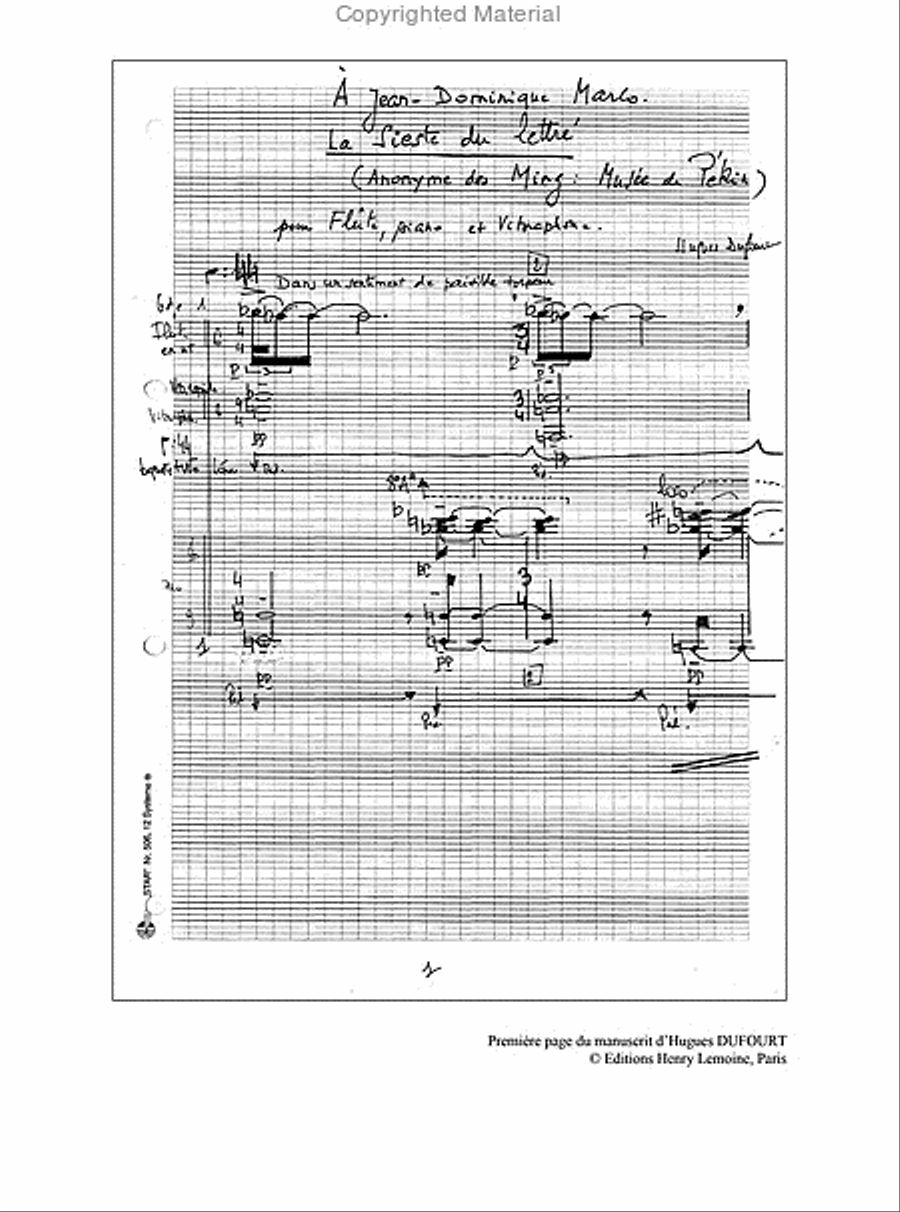 La Sieste du lettre Flute scores gallery preview page 2