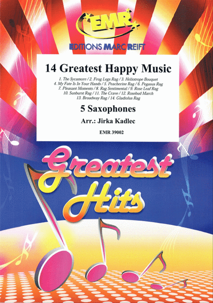 14 Greatest Happy Music Saxophone Quintet scores gallery preview page 1