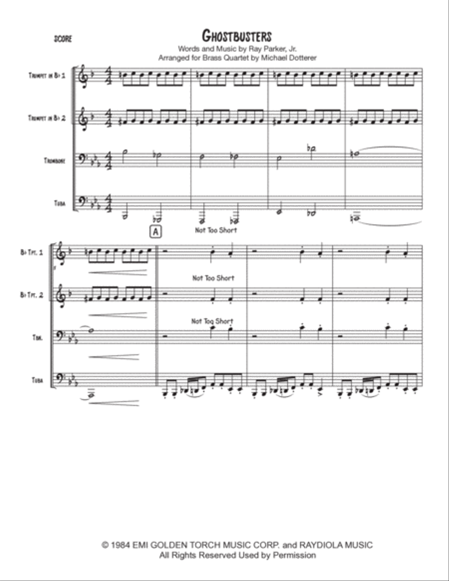 Ghostbusters Trombone scores gallery preview page 2