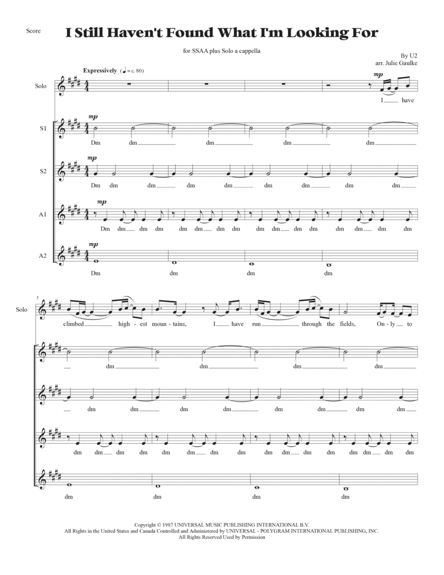 I Still Haven't Found What I'm Looking For SSAA scores gallery preview page 1