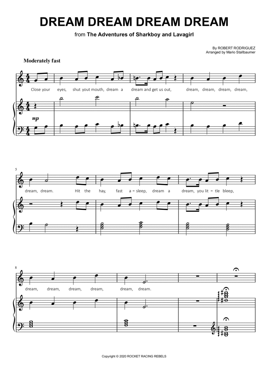 Dream Dream Dream Dream Voice scores gallery preview page 1