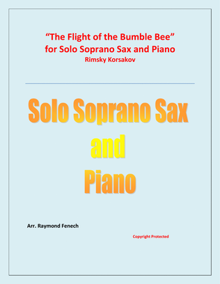 Book cover for The Flight of the Bumble Bee - Rimsky Korsakov - for Soprano Sax and Piano
