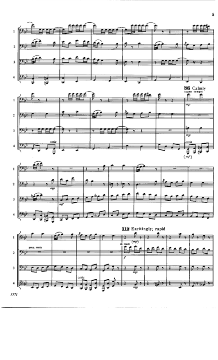 Russian Sailors' Dance Trombone Quartet scores gallery preview page 5