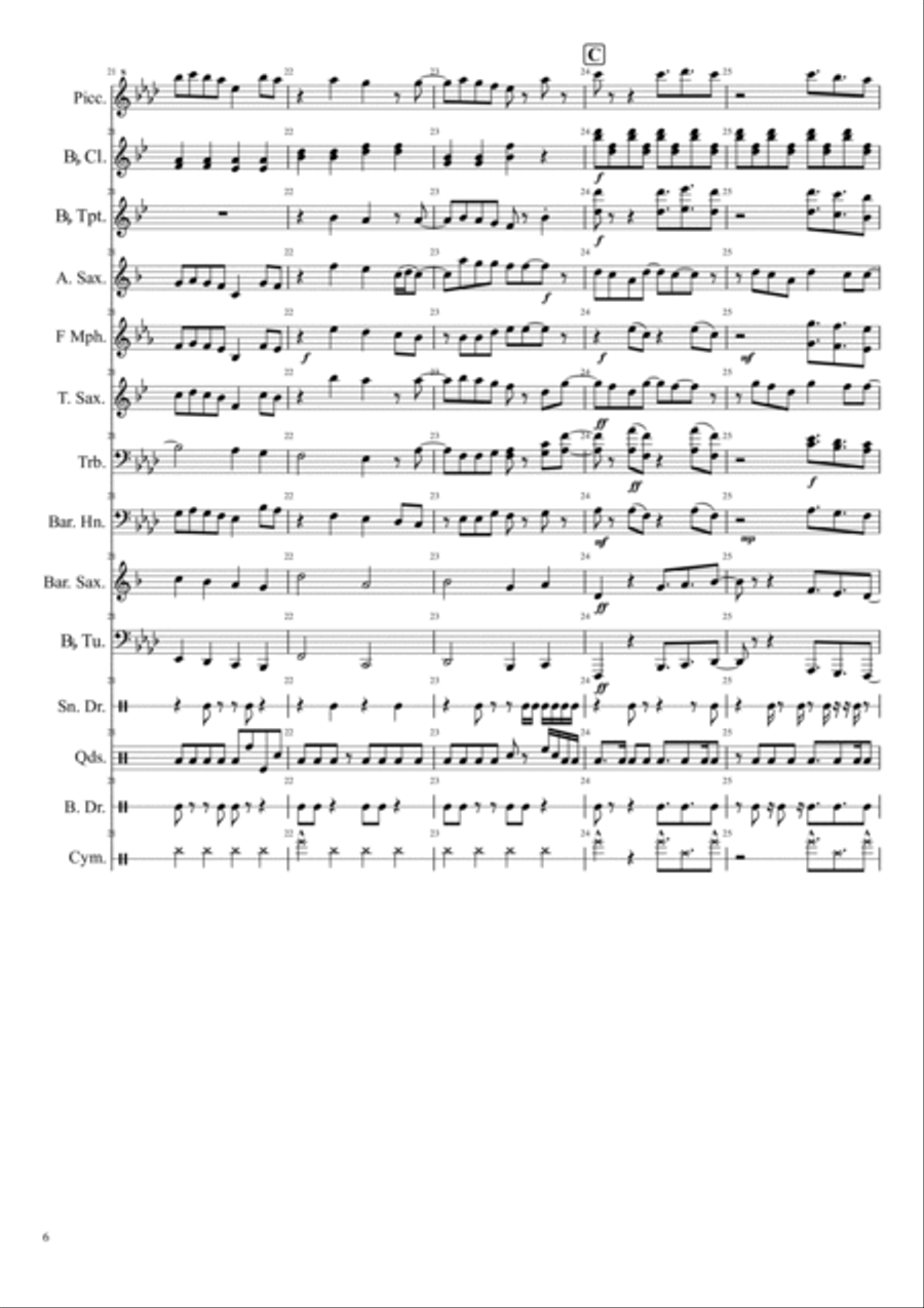 20 Dollar Nose Bleed Marching Band scores gallery preview page 6