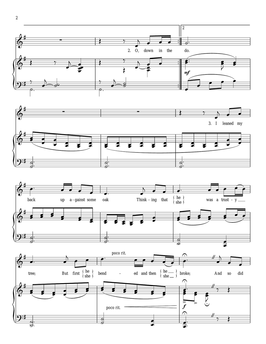 The Water Is Wide Piano, Vocal scores gallery preview page 2